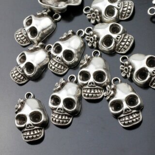 10 Lady Totenkopf Anhnger, Silber Charms