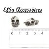 10 Lady Skull, Deaths head Pendants, Silver Charms