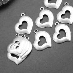 10 Heart Pendants