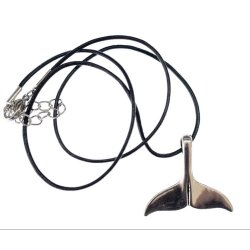 10 Antique Silver Whale Tail Pendants, Bracelet Clasp