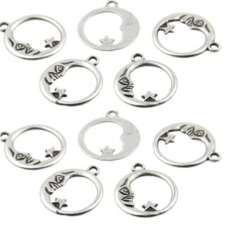 10 Halbmond & Stern Charms, Anhnger
