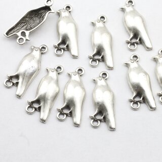 10 Silber Bird Connector Charms