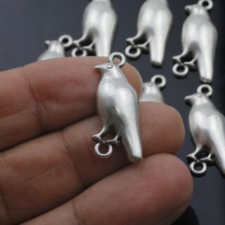 10 Vogel Anhnger, Verbinder Vogel Silber