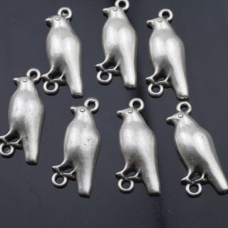 10 Vogel Anhnger, Verbinder Vogel Silber