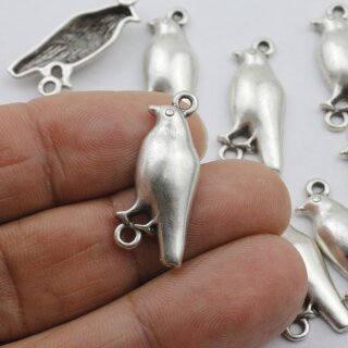 10 Vogel Anhnger, Verbinder Vogel Silber