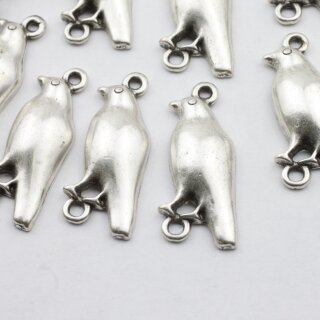 10 Vogel Anhnger, Verbinder Vogel Silber