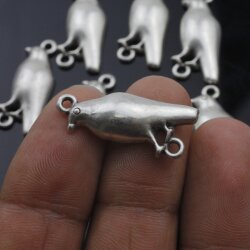 10 Silber Bird Connector Charms