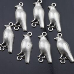 10 Silber Bird Connector Charms