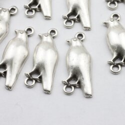 10 Silber Bird Connector Charms