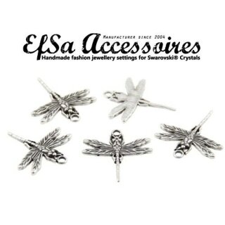 10 Libellen Anhnger, Charms, silber