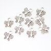 10 Butterfly Charms Pendant, Silver Butterfly