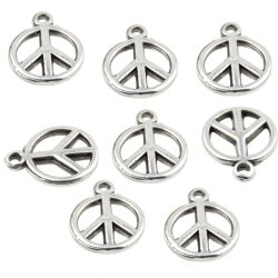 10 Peace Charm Anhänger