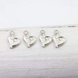 20 double hearts Pendant, Rhodium Imitation