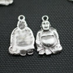 10 Buddha Charms, Pendants, antique silver