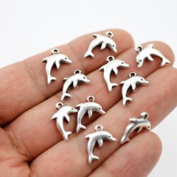 10 Delfin Anhänger, Mini Delfin Charms