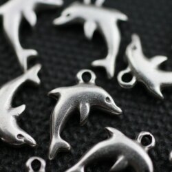 10 Delfin Anhänger, Mini Delfin Charms