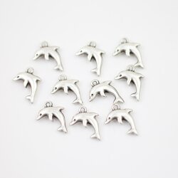 10 Delfin Anhänger, Mini Delfin Charms