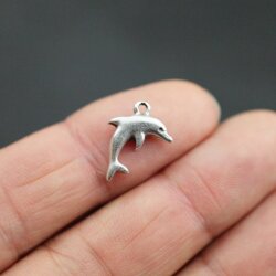 10 Delfin Anhänger, Mini Delfin Charms