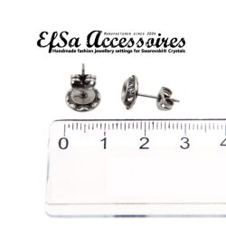 Stud Earring setting for 4 mm Chatons Swarovski Crystals