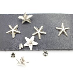 10 Antique Silver Star Rivets for leather craft