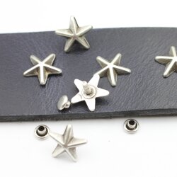 10 Antique Silver Star Rivets for leather craft