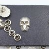 10 Totenkopf Nieten, Ziernieten, Silber Nieten