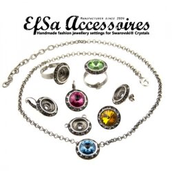 Earring setting for 12 mm Rivoli Swarovski Crystals
