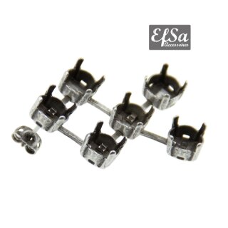 Ohrring Fassung fr 6 mm Chatons Swarovski Stein