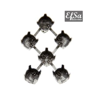 Ohrring Fassung fr 6 mm Chatons Swarovski Stein
