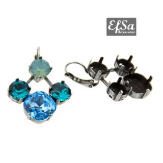 Ohrring Fassung für 8 mm Chatons Swarovski Stein und 4470, 12 mm