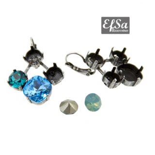 Ohrring Fassung fr 8 mm Chatons Swarovski Stein und 4470, 12 mm