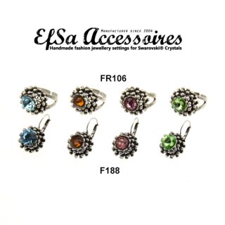 Ring Fassung fr 8 mm Chatons, Rivoli Swarovski Stein