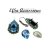 Earring setting with coloured beaded border for Swarovski Crystals 4320, 14x10 mm