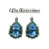 Earring setting with coloured beaded border for Swarovski Crystals 4320, 14x10 mm