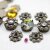 10 Rosettes for 4 mm Chatons, Antique Brass