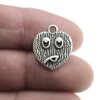 10 Antique Silver Emoji Charms, emoji Pendant