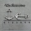 10 Antique Silver Anchor Charms, Anchor Clasps