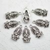 10 Antique Silver Elephant Ganesha Charms Pendants