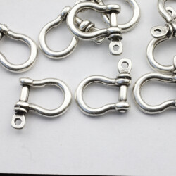 10 versilberte Schäkel-Verbinder, Armband- & Paracord-Verbinder, Schmuckverbinder