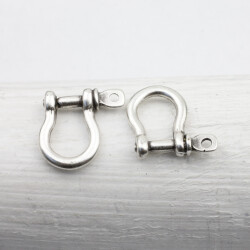 10 versilberte Schäkel-Verbinder, Armband- & Paracord-Verbinder, Schmuckverbinder