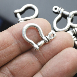 10 versilberte Schäkel-Verbinder, Armband- & Paracord-Verbinder, Schmuckverbinder