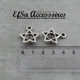 10 Stern Anhnger Fassung fr 8 mm Chatons Swarovski Stein