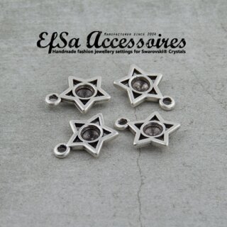 10 Stern Anhnger Fassung fr 8 mm Chatons Swarovski Stein