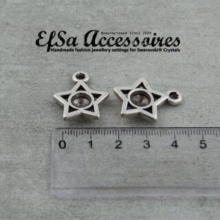 10 Stern Anhnger Fassung fr 8 mm Chatons Swarovski Stein