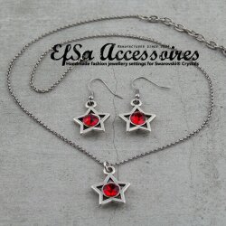 10 Star Pendants setting for 8 mm Chatons Swarovski Crystals