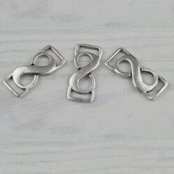 10 Infinity Connectors, antique silver