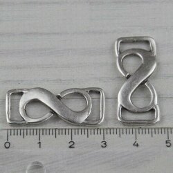 10 Infinity Connectors, antique silver