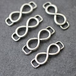 10 Infinity Connectors, antique silver