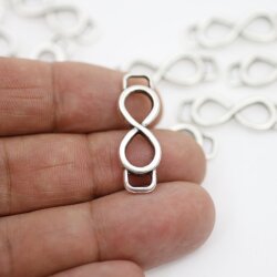 10 Infinity Connectors, antique silver