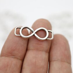 10 Infinity Connectors, antique silver